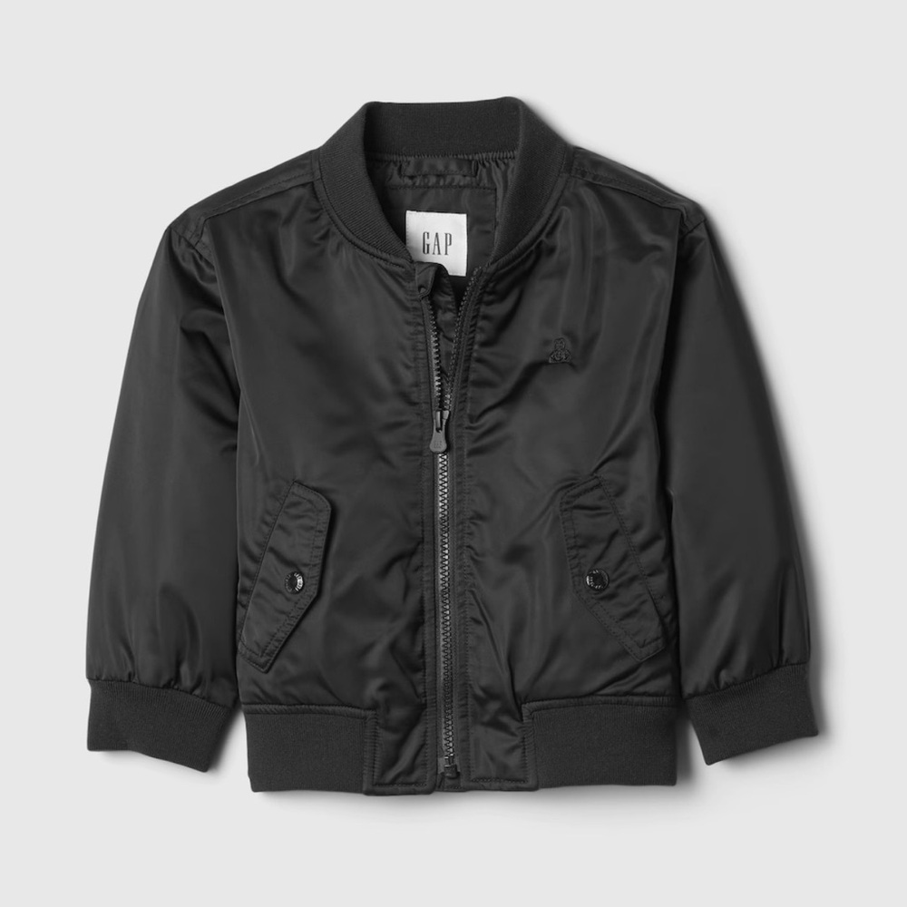 Gap Baby & Toddler Flight Jacket in Solid Black Size 3 YRS OLD